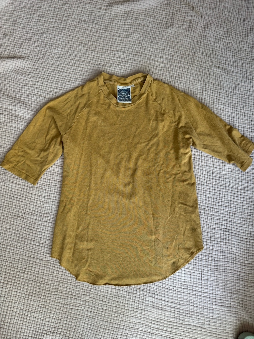 Jungmaven Mustard Short-Sleeve Raglan Shirt